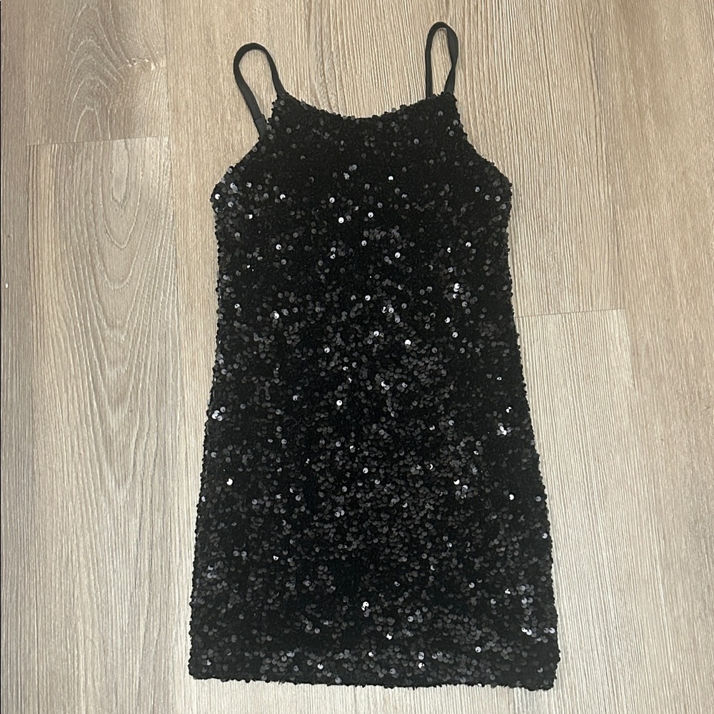 MIA Black Sequin Embellished Sheath Dress
